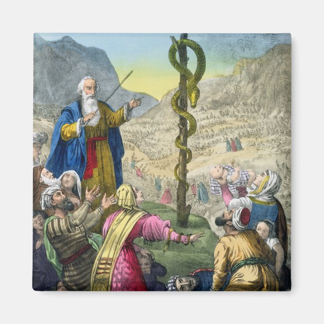 Brazen-serpenten, från en bibel tryckt av Edward Magnet (Framsidan)