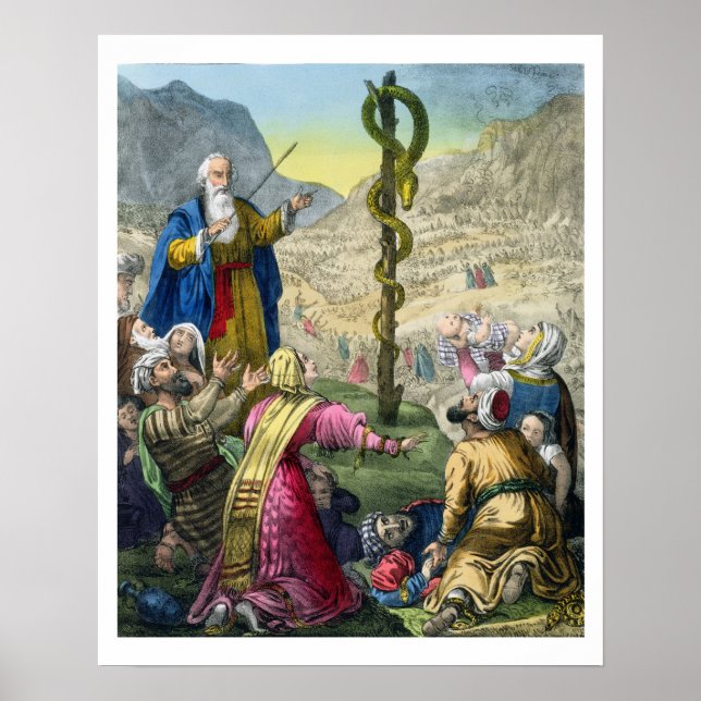 Brazen-serpenten, från en bibel tryckt av Edward Poster (Framsidan)