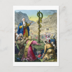 Brazen-serpenten, från en bibel tryckt av Edward Vykort