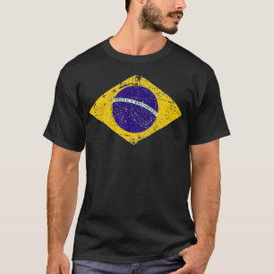BRAZIL BRASIL Flagga Vintage Manar Kvinnor Kids Gr T Shirt