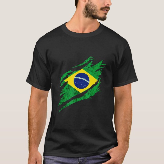 Brazil Brazilian Flag Progress Brasilian Brazilian T Shirt (Framsida)
