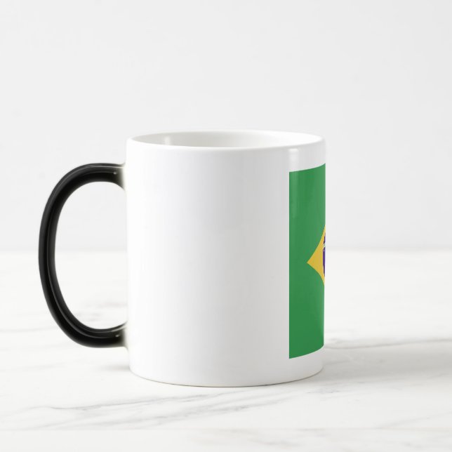 Brazil Flag Emblem Magisk Mugg (Vänster)