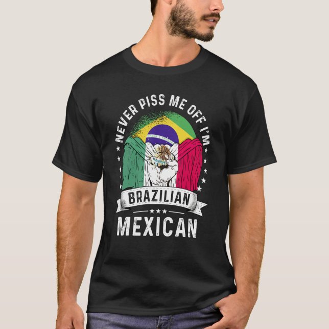 Brazil Flag Mexico Grown  Humor Citizen Pride T Shirt (Framsida)