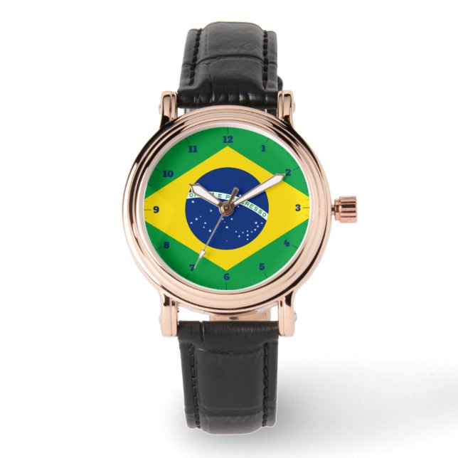 BRAZIL FLAGGA GRÖNT WATCH ARMBANDSUR (Framsida)