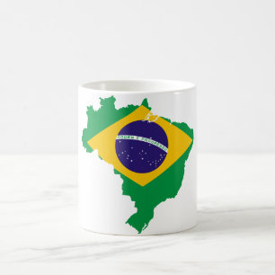brazil flagga karta kaffemugg