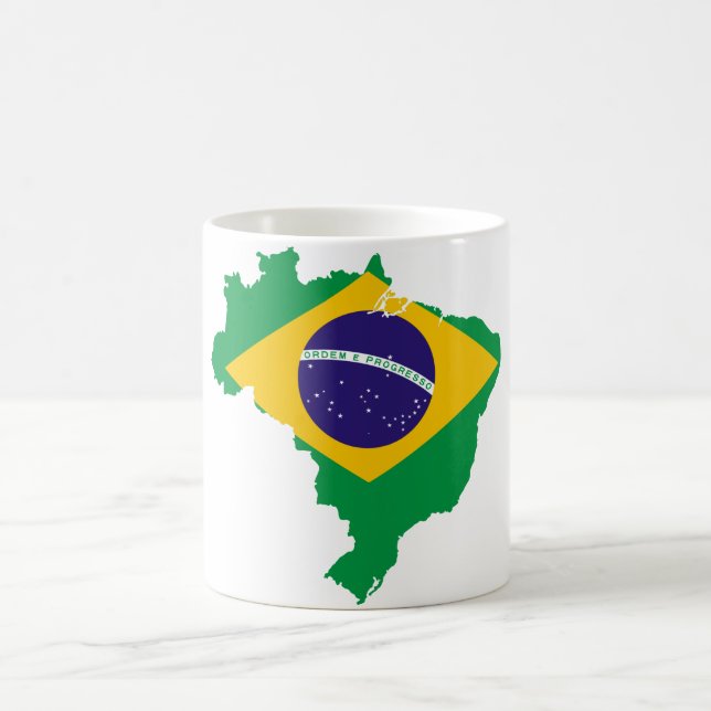 brazil flagga karta kaffemugg (Center)