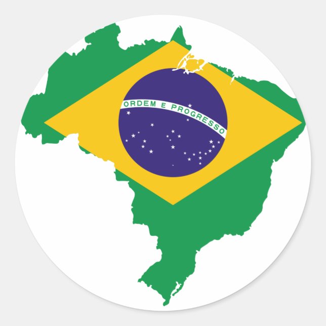 brazil flagga karta runt klistermärke (Framsida)
