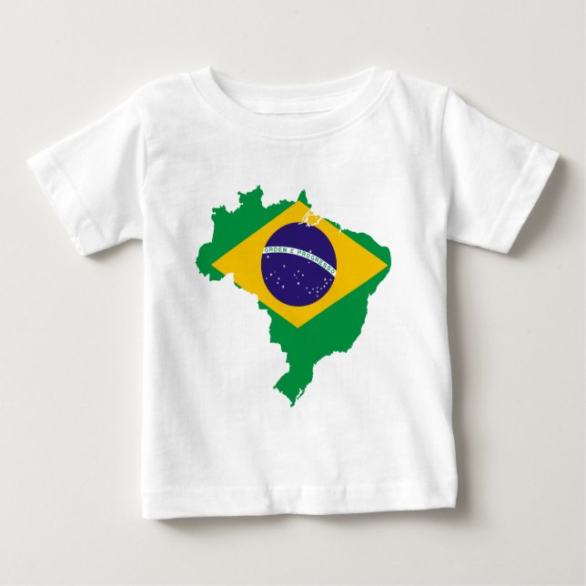 brazil flagga karta tee (Framsida)