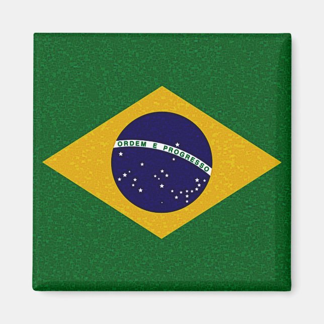 BRAZIL FLAGGA Magnet (Framsidan)