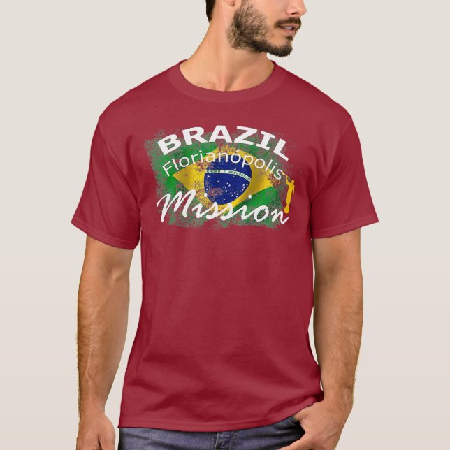 Brazil Florianopolis Mormon LDS Mission Gift T Shirt (Framsida)