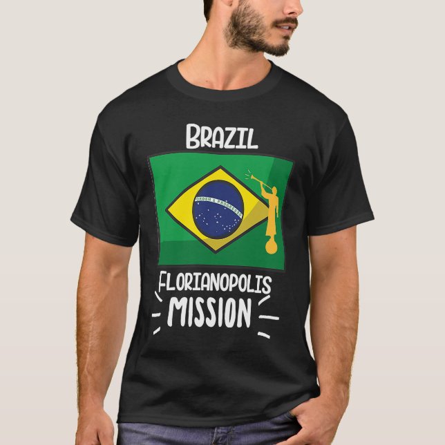Brazil Florianopolis Mormon LDS Mission Missionary T Shirt (Framsida)