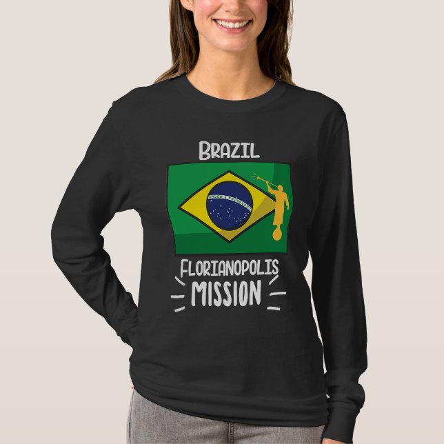 Brazil Florianopolis Mormon LDS Mission Missionary T Shirt (Framsida)