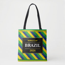 Brazil Football Fan Flag Colors Stripe Pattern Tygkasse