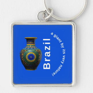 Brazil Giant Nature Mandala - Round Keychain Fyrkantig Silverfärgad Nyckelring