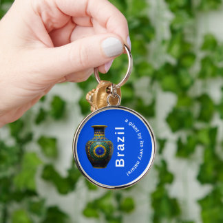 Brazil Giant Nature Mandala - Round Keychain Rund Silverfärgad Nyckelring