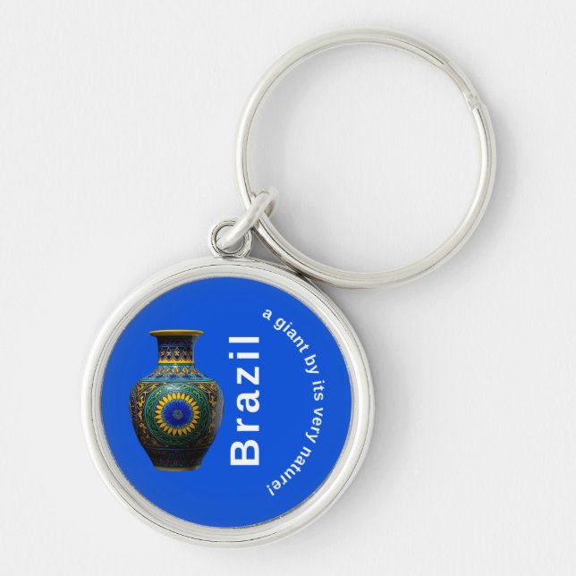 Brazil Giant Nature Mandala - Round Keychain Rund Silverfärgad Nyckelring (Framsidan)