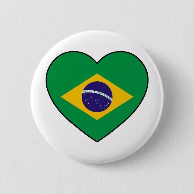 Brazil Heart Soccer Knapp (Framsida)
