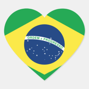 brazil hjärtaflagga hjärtformat klistermärke