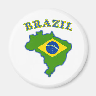 BRAZIl Karta/Flagga Magnet