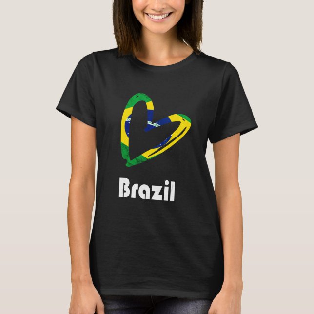 Brazil Love Brazilian Pride Brazilian Roots Brasil T Shirt (Framsida)