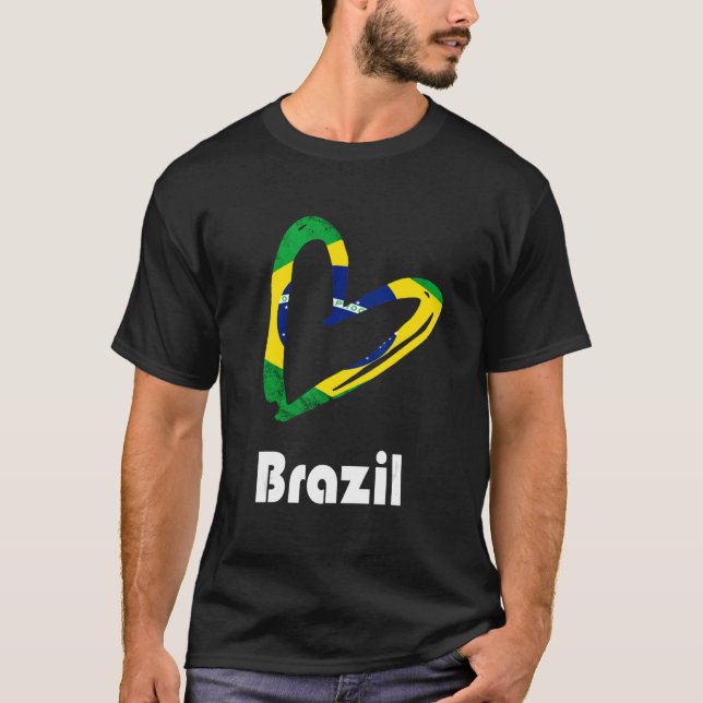 Brazil Love Brazilian Pride Brazilian Roots Brasil T Shirt (Framsida)