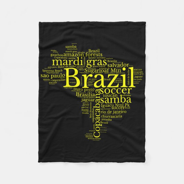 Brazil Map Brazilian Soccer Copacana Brasil Men Wo Fleecefilt (Framsidan)