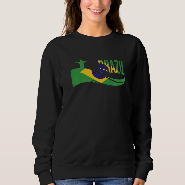 Brazil National Flag Rio Christ The Redeemer Brazi T Shirt (Framsida)