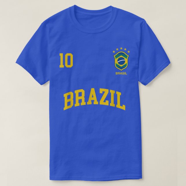 Brazil  Number 10 Brazilian Soccer Team Sports  T Shirt (Design framsida)