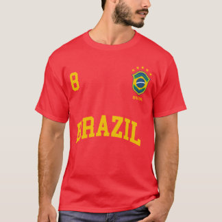 Brazil Number 8 Brazilian Socceream Sports Pullove T Shirt