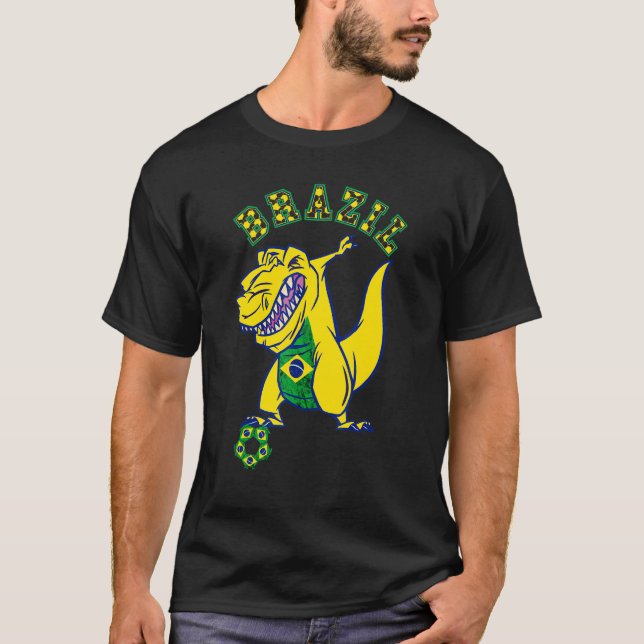 Brazil Rex Dino Brazilian Soccer Player Brazilian  T Shirt (Framsida)