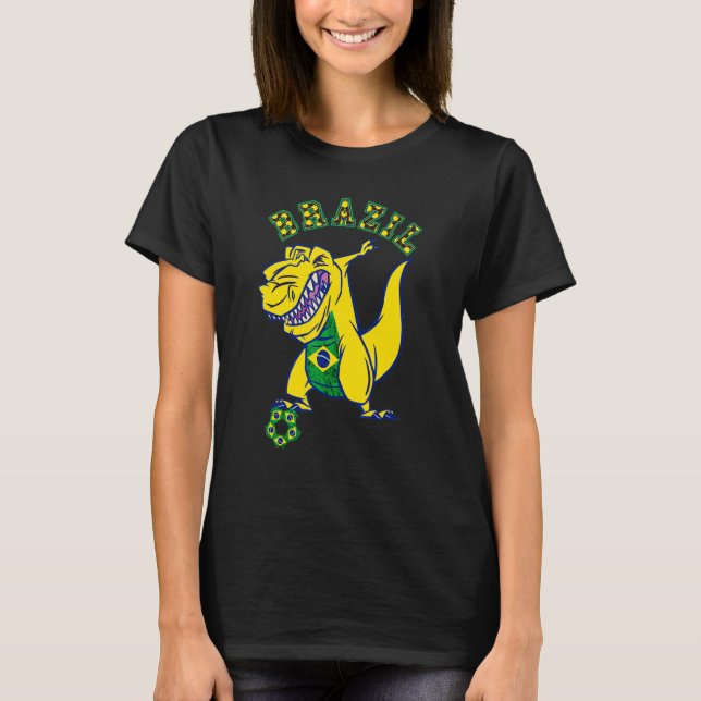 Brazil Rex Dino Brazilian Soccer Player Brazilian  T Shirt (Framsida)
