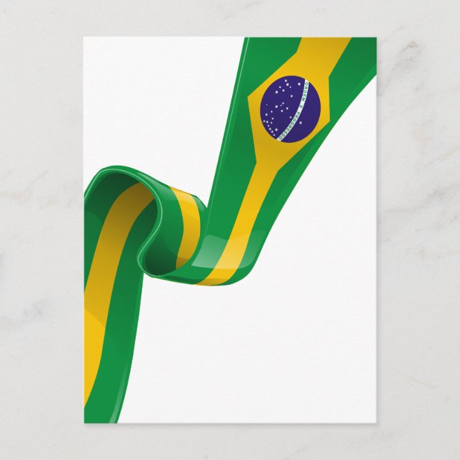 brazil ribbon flagga vykort (Framsida)