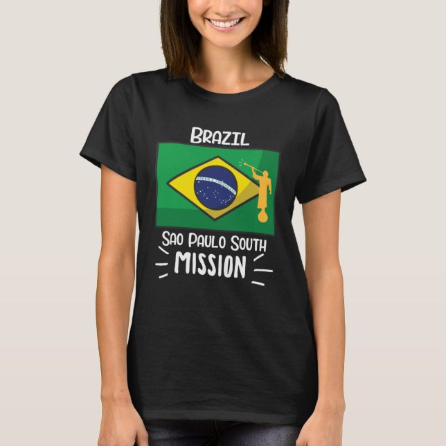 Brazil Sao Paulo South Mormon LDS Mission Missiona T Shirt (Framsida)
