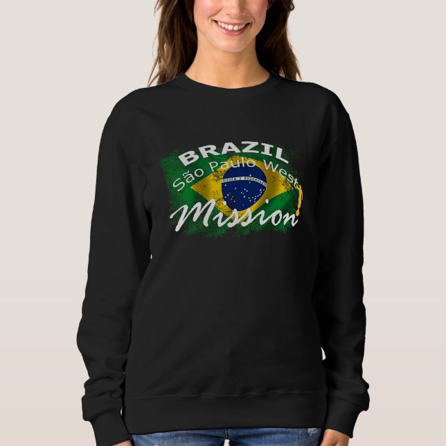 Brazil Sao Paulo West Mormon LDS Mission Missionar T Shirt (Framsida)