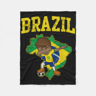 Brazil Soccer Boy Brazilian Footll Dabbing Kid Men Fleecefilt
