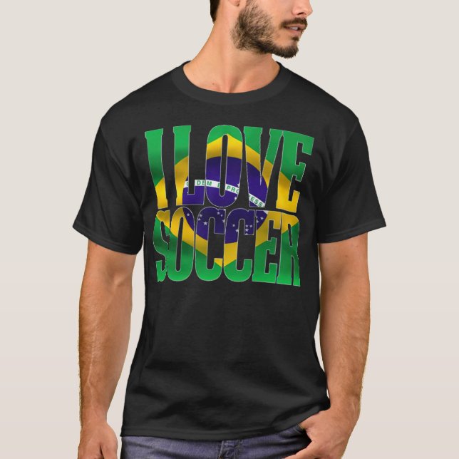 Brazil Soccer Design Brazil soccer fan  T Shirt (Framsida)