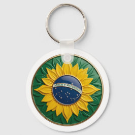 Brazil Solar Emblem - Luxury 3D National Pride Art Nyckelring