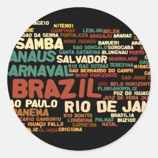 BRAZIL Sticker Runt Klistermärke