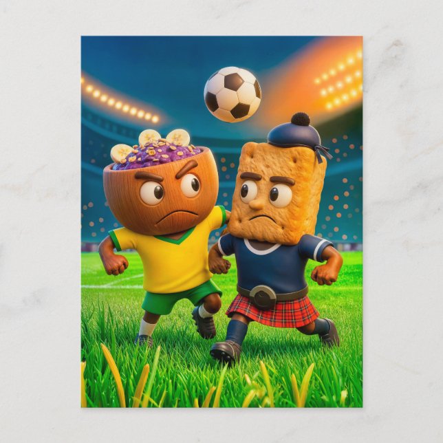 Brazilian açaí bowl versus Scottish shortbread soc Vykort (Framsida)