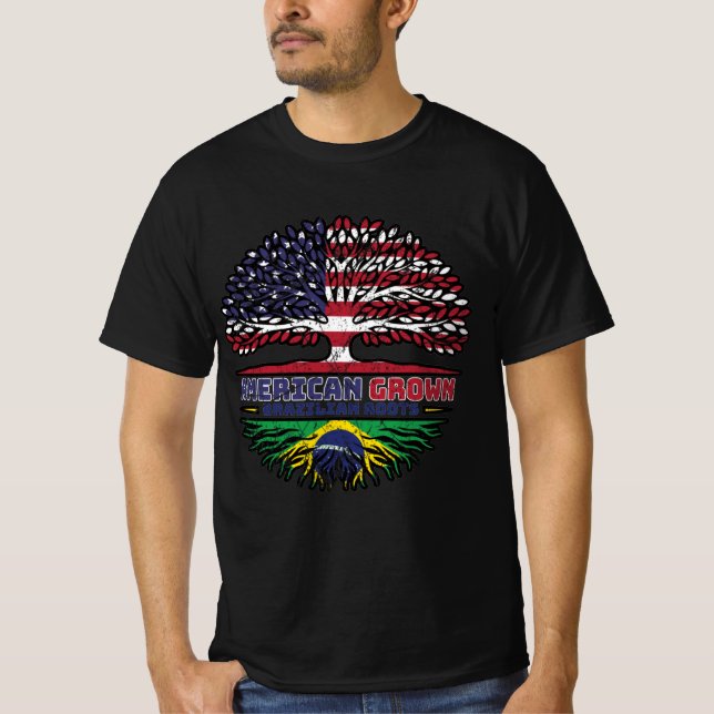 Brazilian Brazil US American USA United States T Shirt (Framsida)