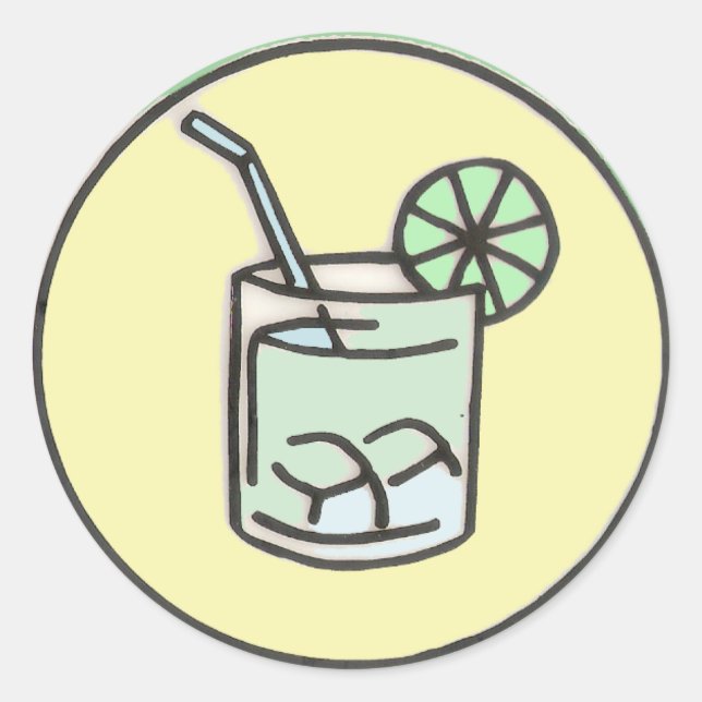 brazilian caipirinha cocktail runt klistermärke (Framsida)