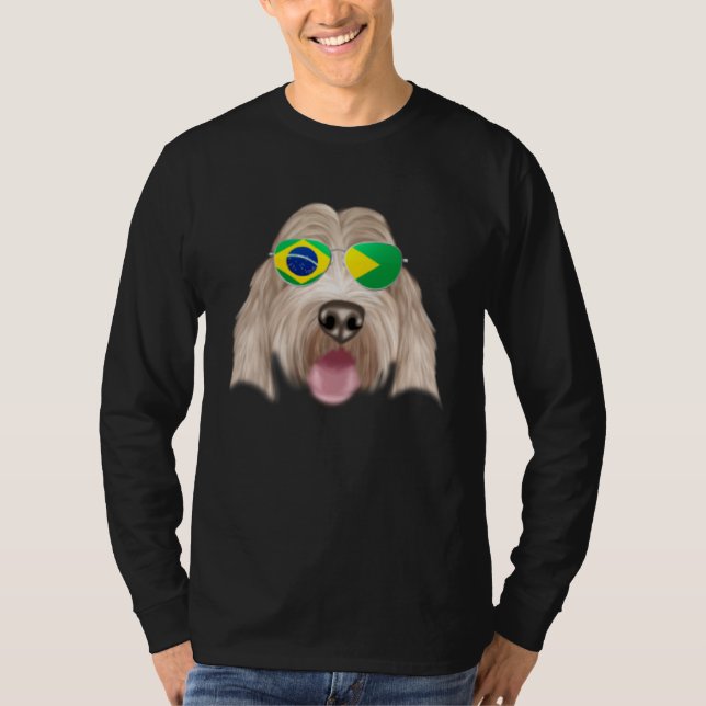 Brazilian Flag Grand Basset Griffon Vendeen Brazil T Shirt (Framsida)