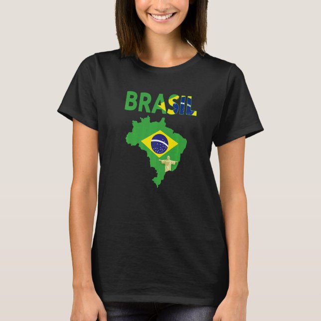 Brazilian Flag Idea For Men & Brasil Flag 1 T Shirt (Framsida)