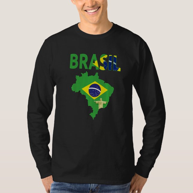 Brazilian Flag Idea For Men & Brasil Flag 1 T Shirt (Framsida)
