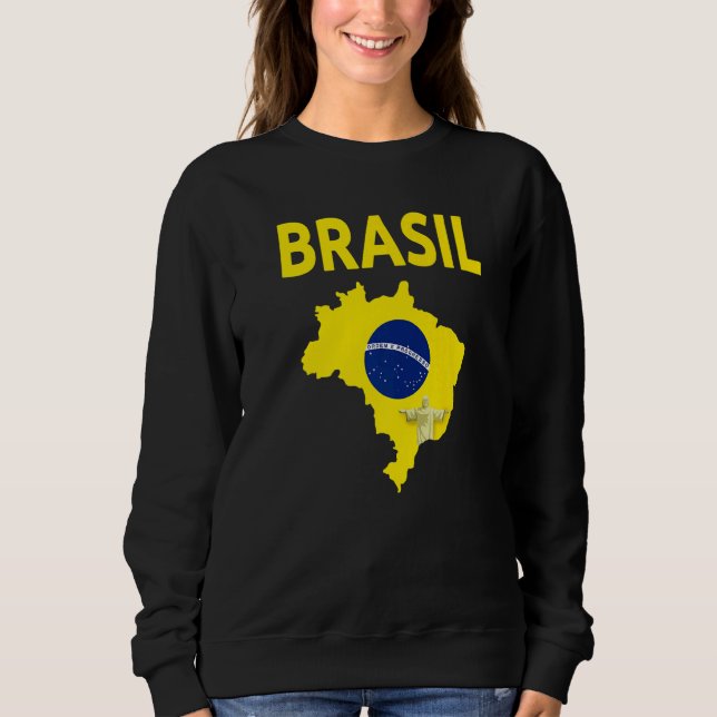 Brazilian Flag Idea For Men & Brasil Flag T Shirt (Framsida)