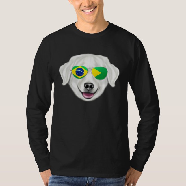 Brazilian Flag Kuvaszok Dog Brazil Pocket T Shirt (Framsida)