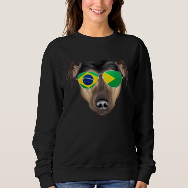 Brazilian Flag Manchester Terrier Dog Brazil Pocke T Shirt (Framsida)