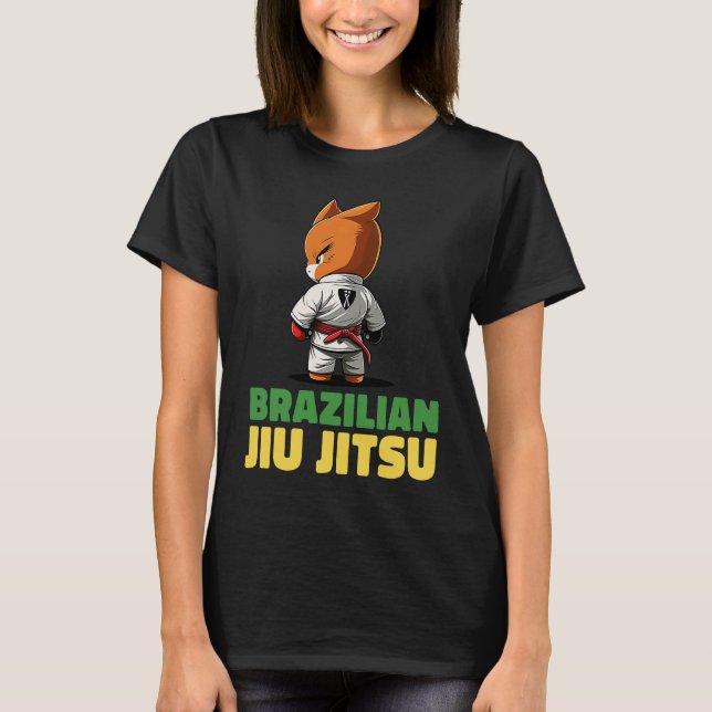 Brazilian Jiu Jitsu and Grappling Fox T Shirt (Framsida)
