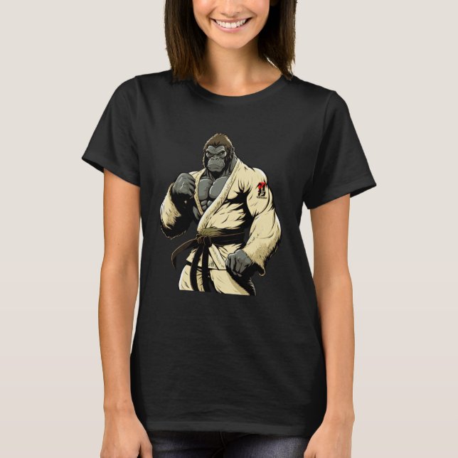 Brazilian Jiu Jitsu and Grappling Gorilla T Shirt (Framsida)
