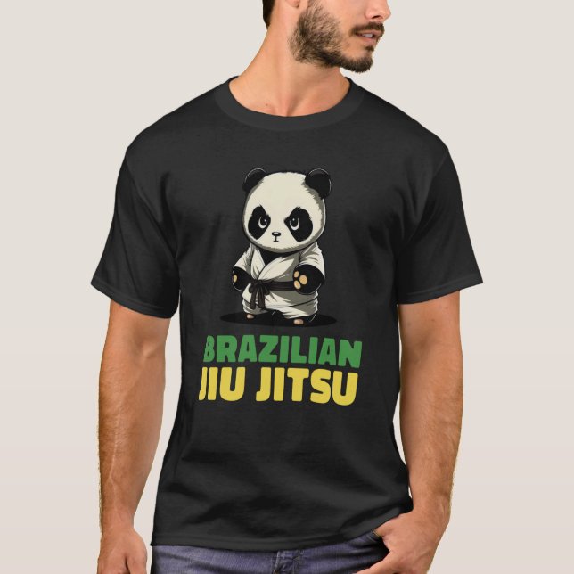 Brazilian Jiu Jitsu and Grappling Panda T Shirt (Framsida)
